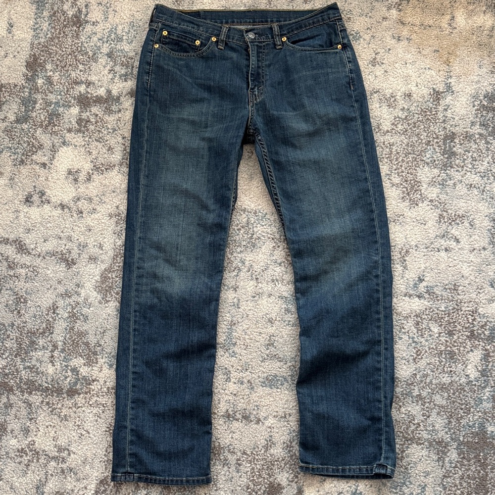 Levi’s 514 Men’s Straight Fit Blue Jeans W33 L32 Classic Denim - Picture 3 of 5